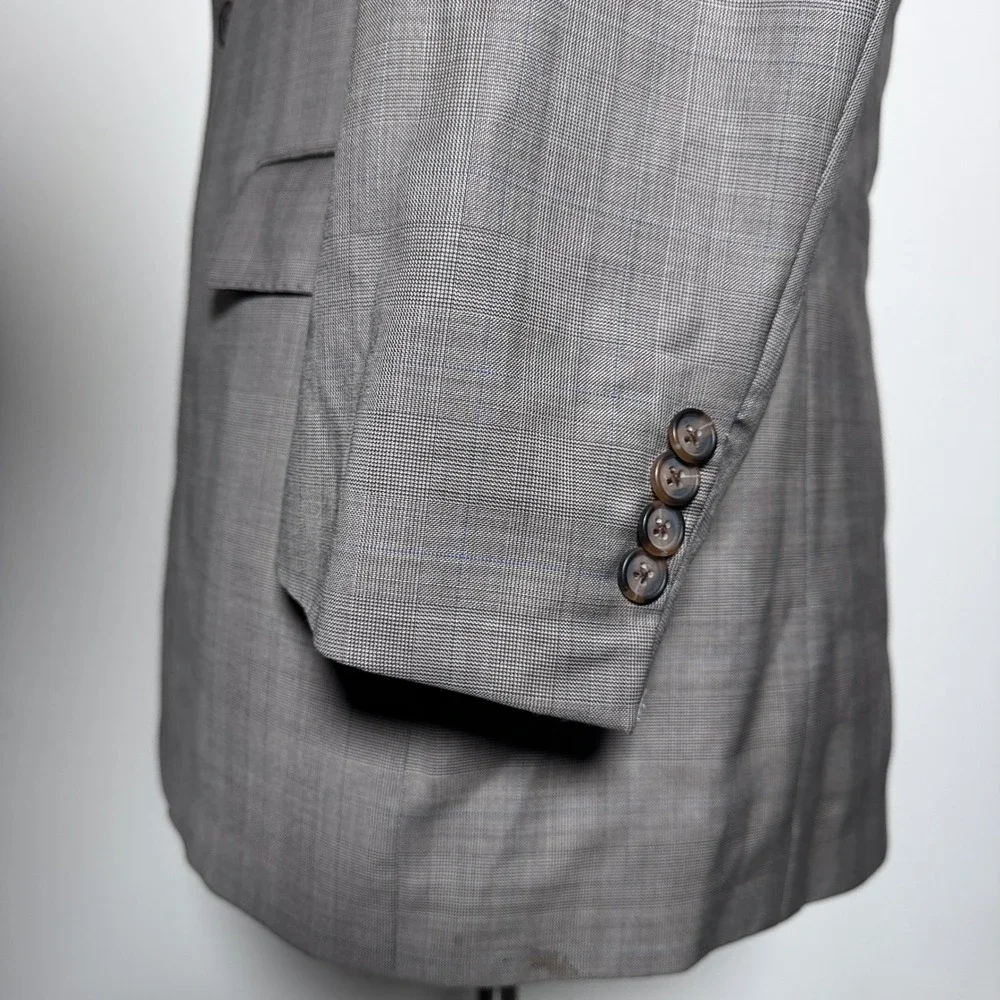 Brooks Brothers 346 Blazer Mens 43R Brown Glen Plaid Wool Madison Fit Sport Coat